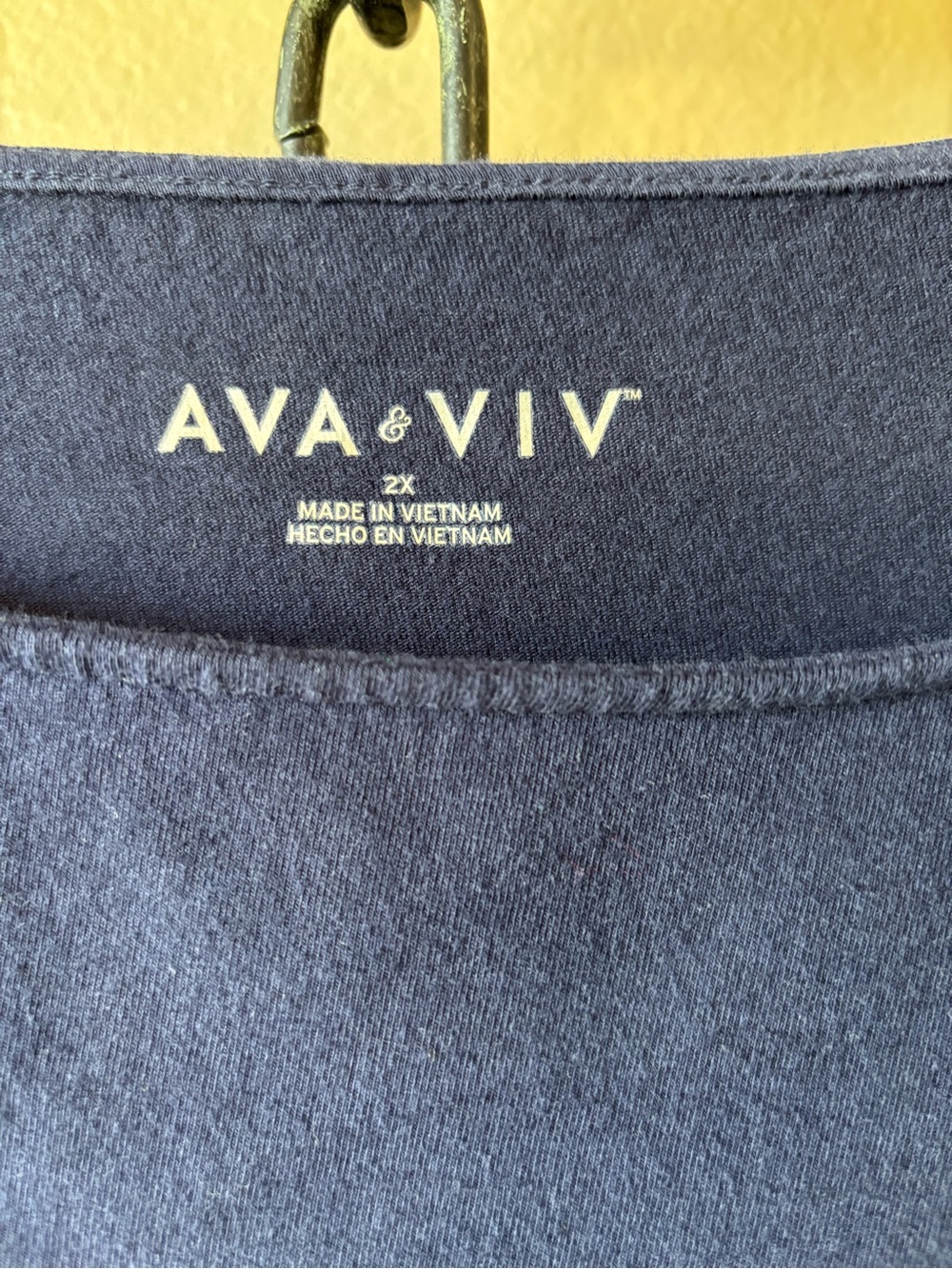 Ava & Viv Navy and White Striped Long Sleeve Tee - Picture 3 of 3
